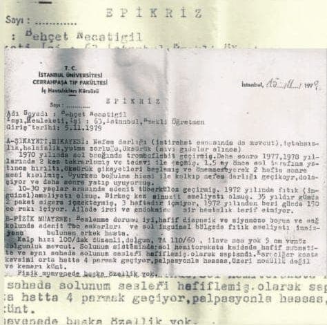 BEHÇET NECATİGİL'İN İKİ ŞİİRİNE EL YORDAMIYLA YAPILMIŞ OTOPSİNİN RAPORUDUR